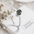 Natural Meteorite Stackable Rings for Women in 925 Silver