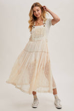 Load image into Gallery viewer, LACE EMBROIDERED TULLE BIB MAXI DRESS
