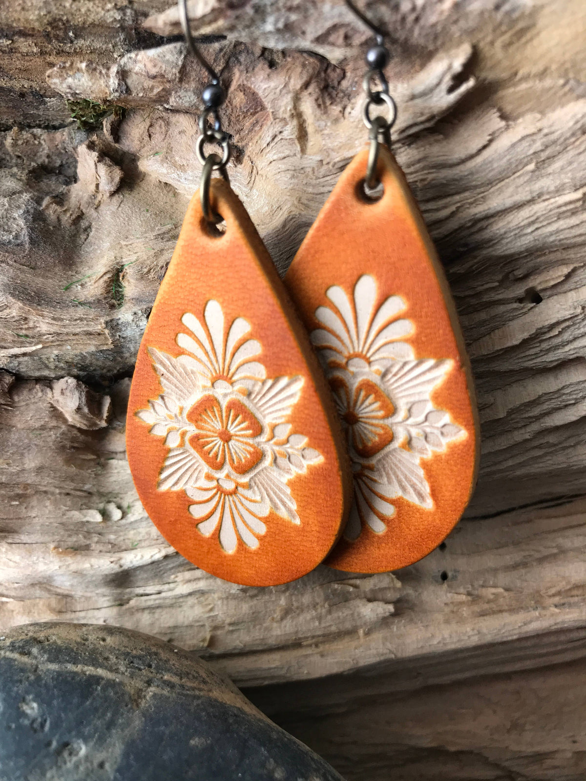 Things We Keep Leather Teardrop Earrings