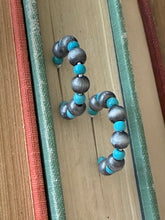 Load image into Gallery viewer, Navajo Turquoise Hoops
