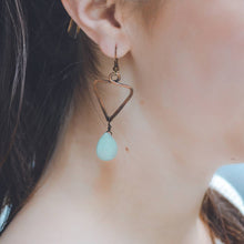 Load image into Gallery viewer, Banjara Aventurine Stone Triangle Earrings
