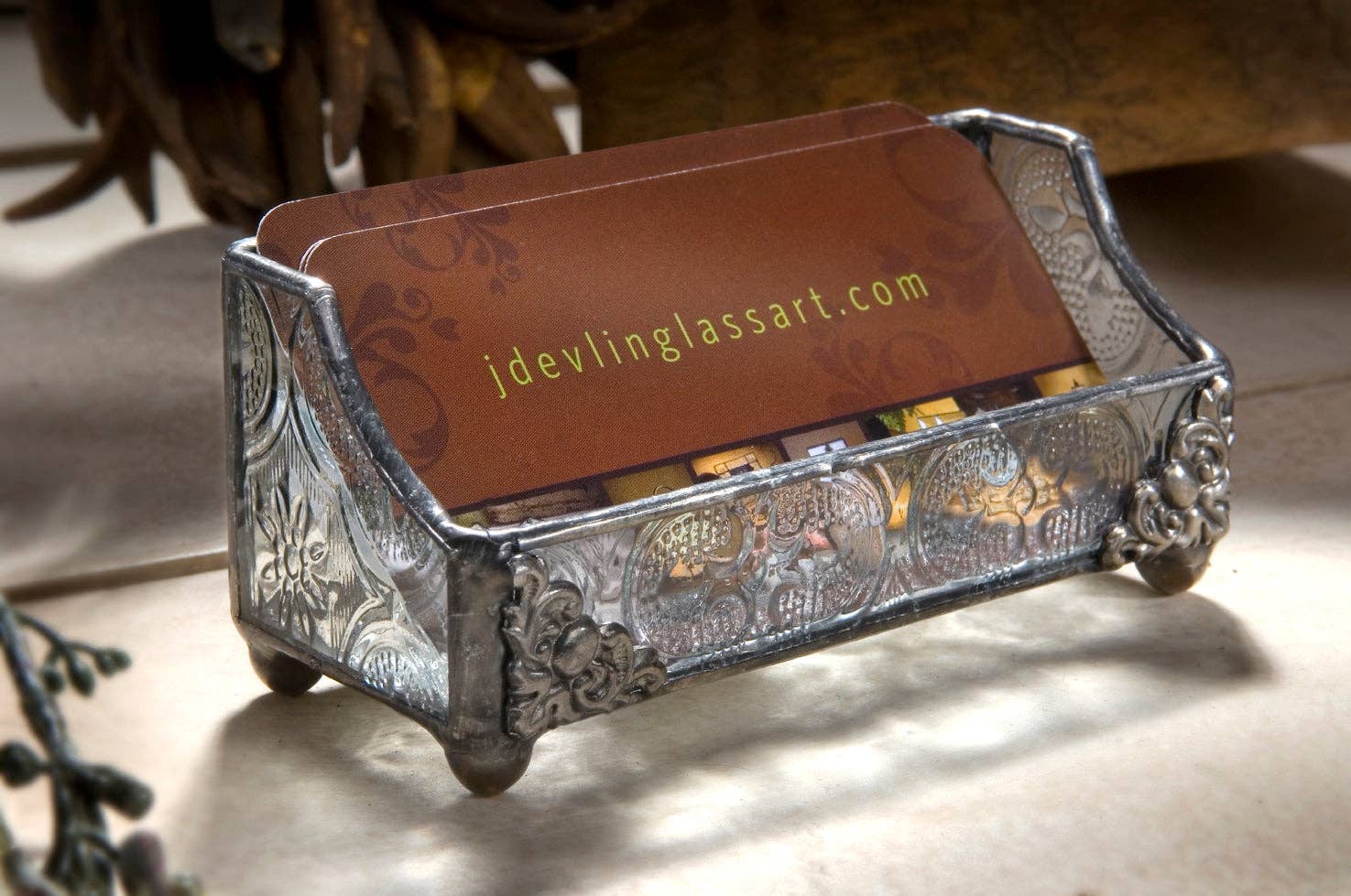 Vintage Glass Cardholder