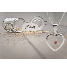 Load image into Gallery viewer, Silver Plated Heart Pendant With Mustard Seed Necklace
