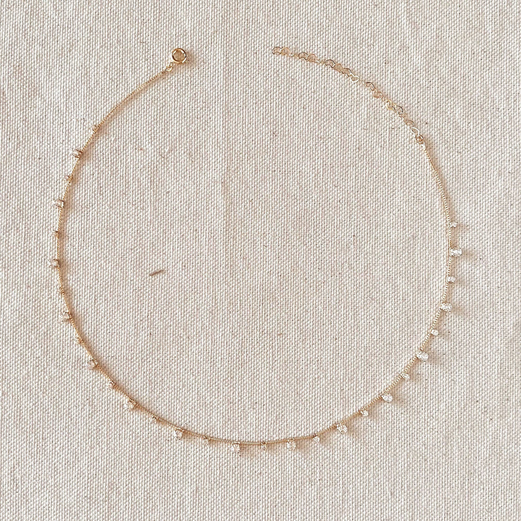 18k Gold Filled Sparkly Choker Necklace