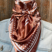 Load image into Gallery viewer, 35X35&quot;  Copper Floral Paisley Wild Rag/Scarf WR3381
