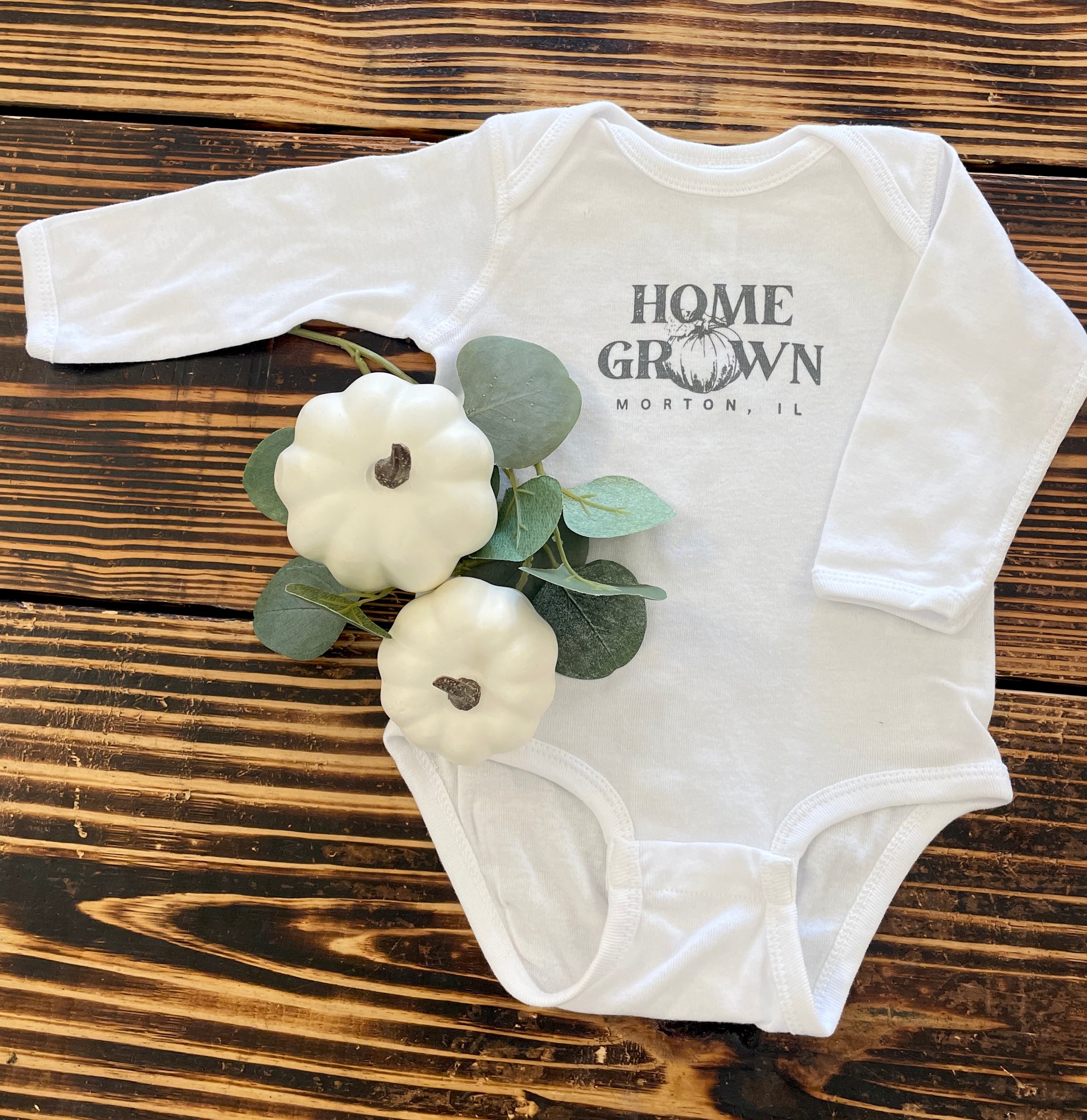 Home Grown Pumpkin Long Sleeve Onesie – Mud Creek Mercantile