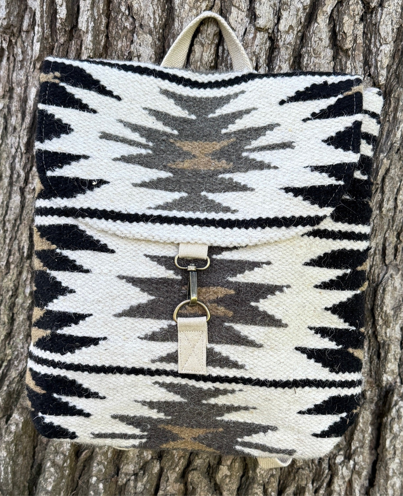 Cream & Black Aztec Backpack