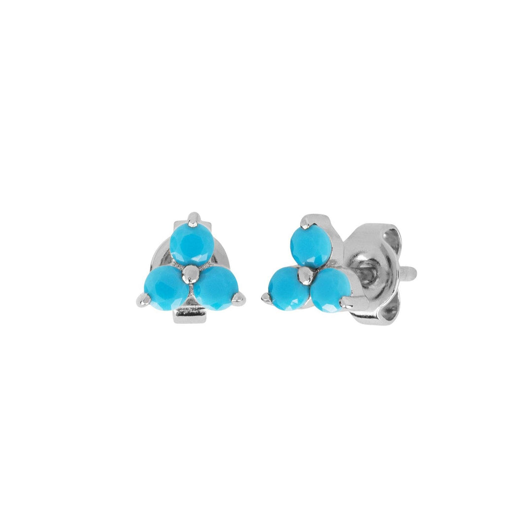 Trinity Turquoise CZ Studs