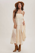 Load image into Gallery viewer, LACE EMBROIDERED TULLE BIB MAXI DRESS
