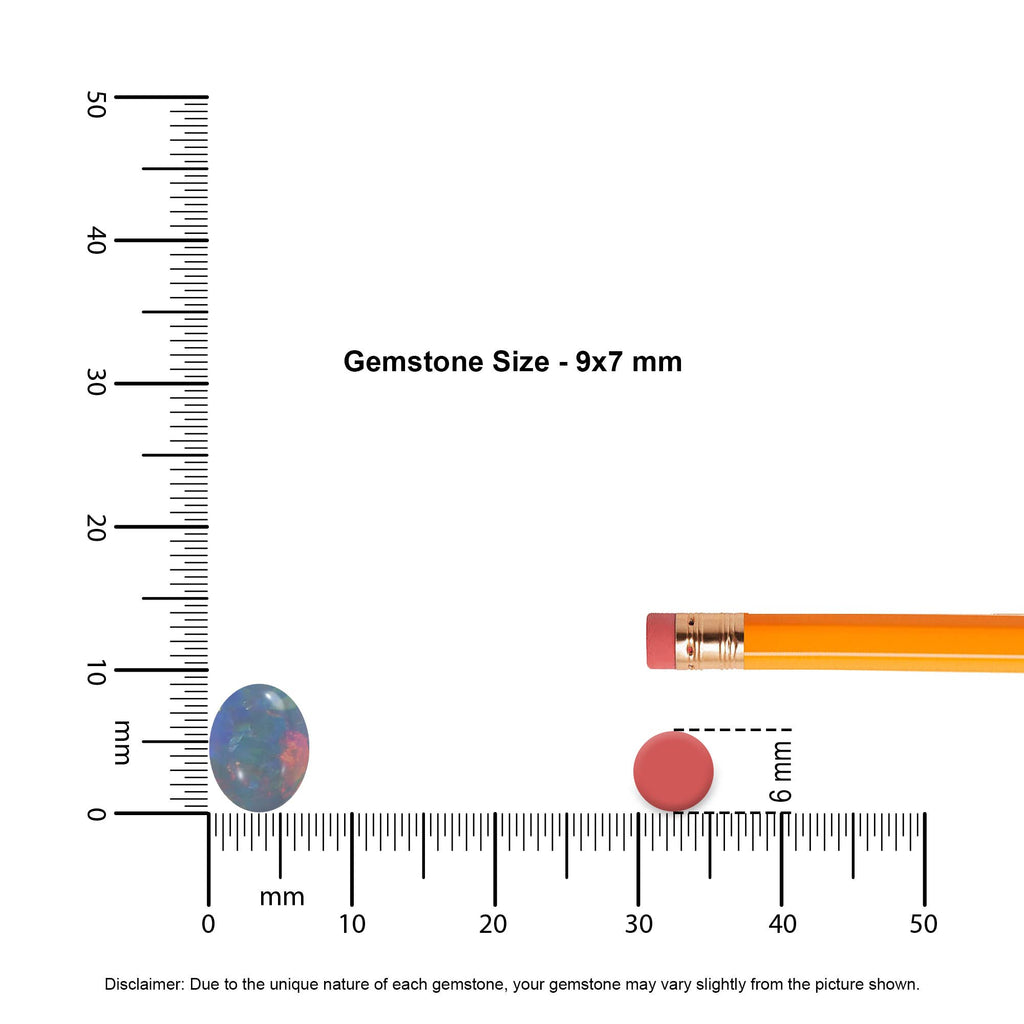 Natural Australian Opal Slider Pendant Necklace, 925 Silver