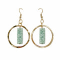 Akriti Amazonite Circle Handcrafted Gold Earrings