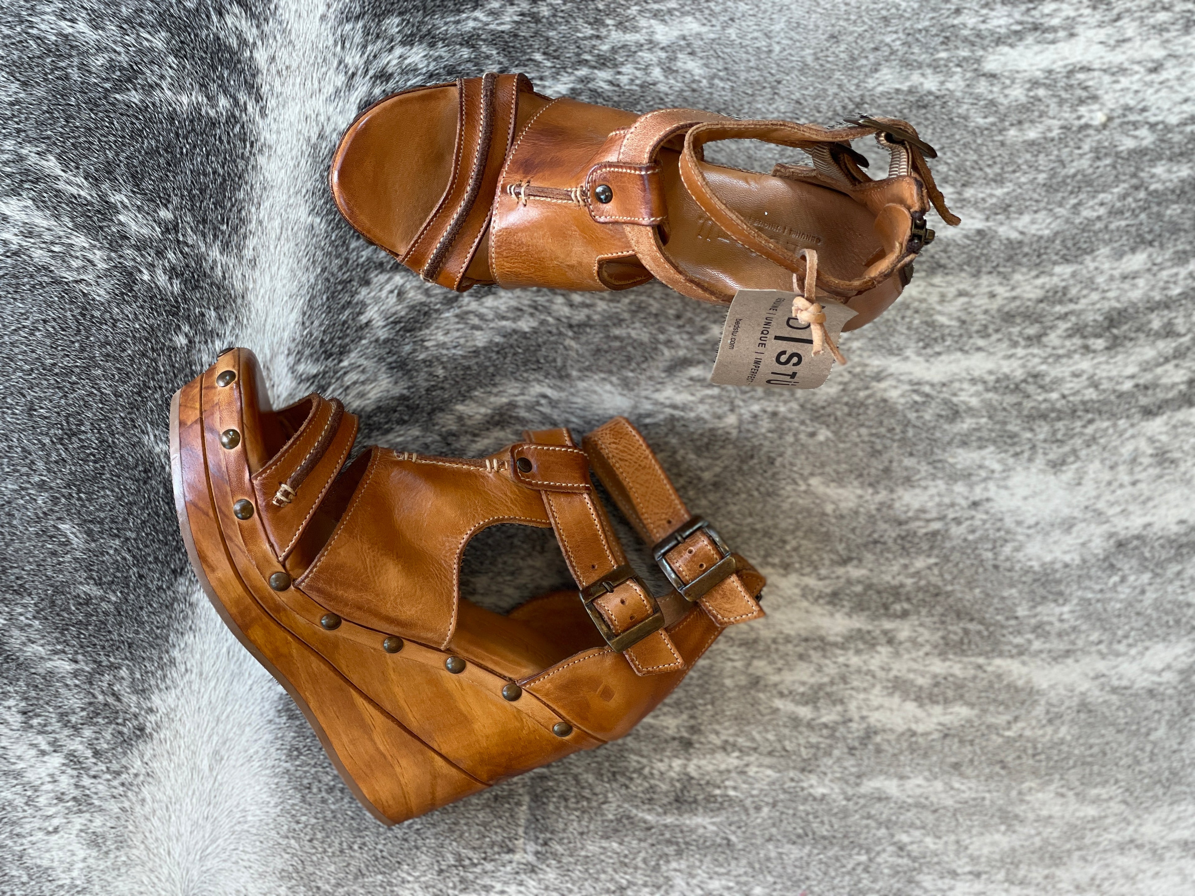 BEDSTU Princess Wedge Sandals