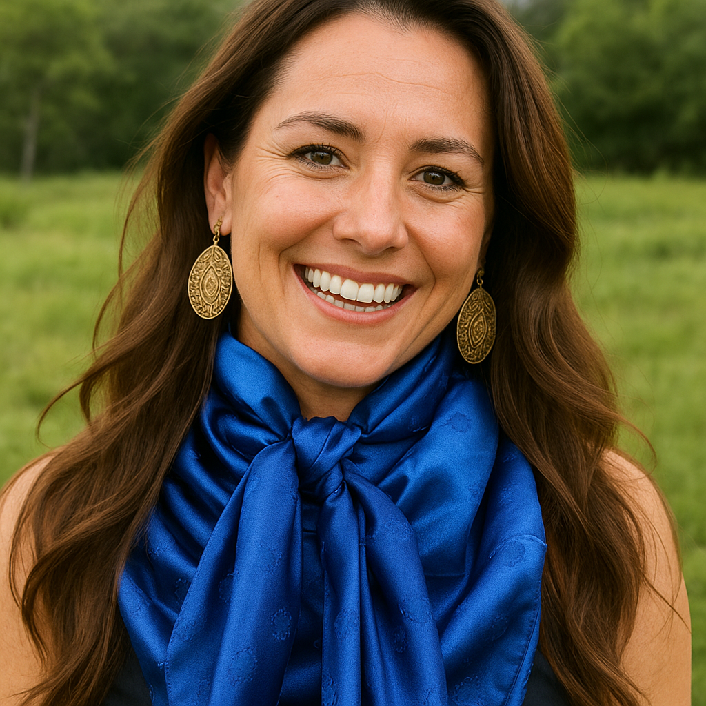 Cobalt Jacquard XL Wild Rag / Scarf WR3509