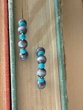 Load image into Gallery viewer, Navajo Turquoise Hoops
