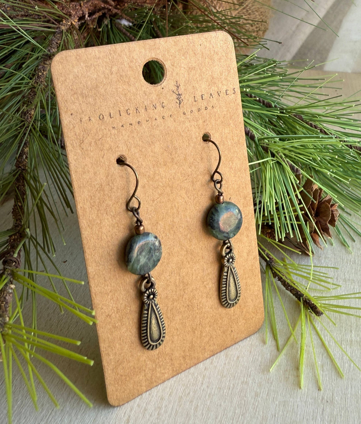 Green Turquoise Dangle Earrings