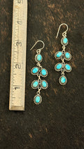 Desert Rain-Genuine Turquoise Chandelier Earrings