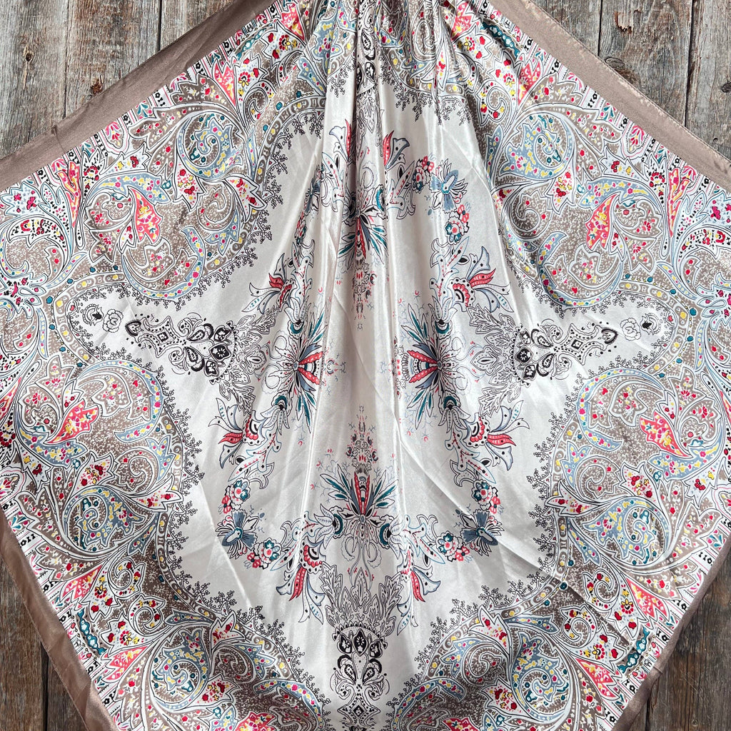 Tan Floral Wild Rag