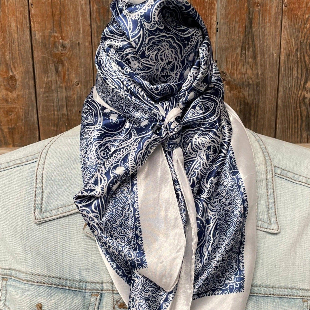 Blue & White Paisley Wild Rag