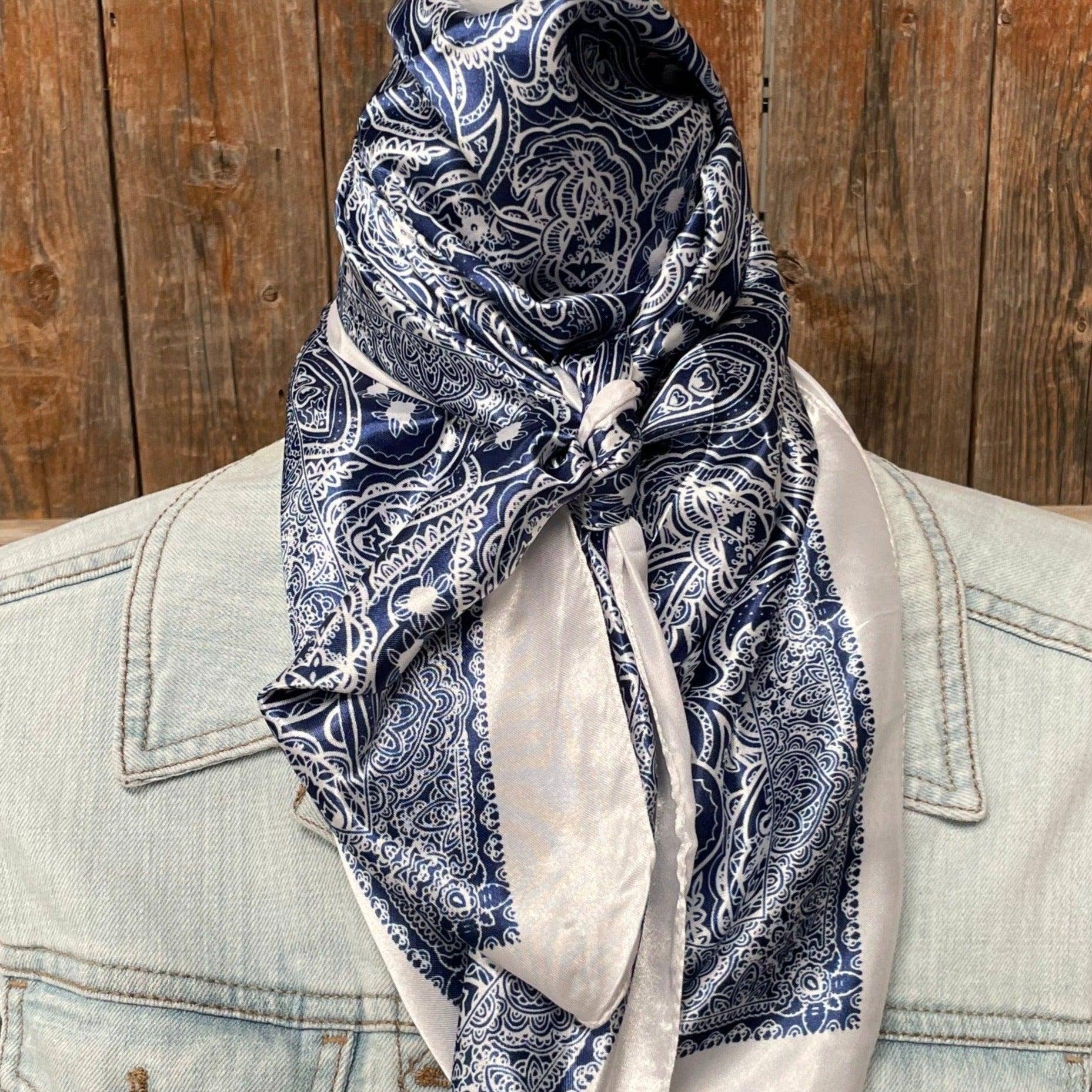 Blue & White Paisley Wild Rag/Scarf
