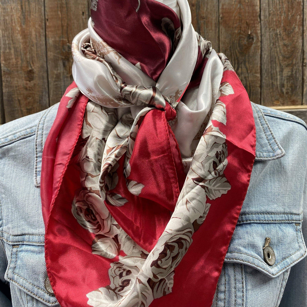 Red & Wine Floral Wild Rag / Scarf