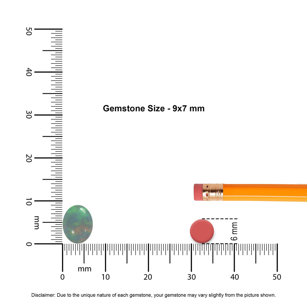 Natural Ethiopian Opal Slider Pendant Necklace in 925 Silver