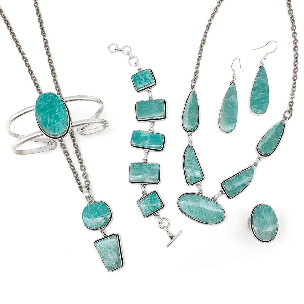 Kashi Semiprecious Stone Earrings - Amazonite