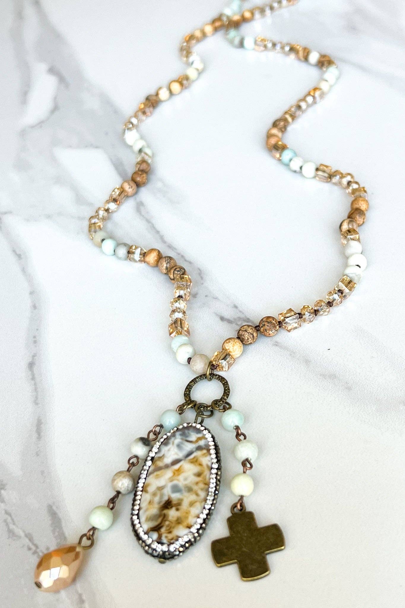 Prairie Grace Necklace in Amazonite and Jasper