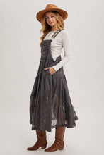 Load image into Gallery viewer, LACE EMBROIDERED TULLE BIB MAXI DRESS
