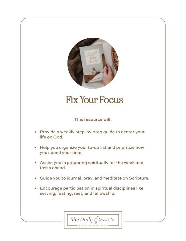 Fix Your Focus - A 52 Week Guide to Help You Put God First