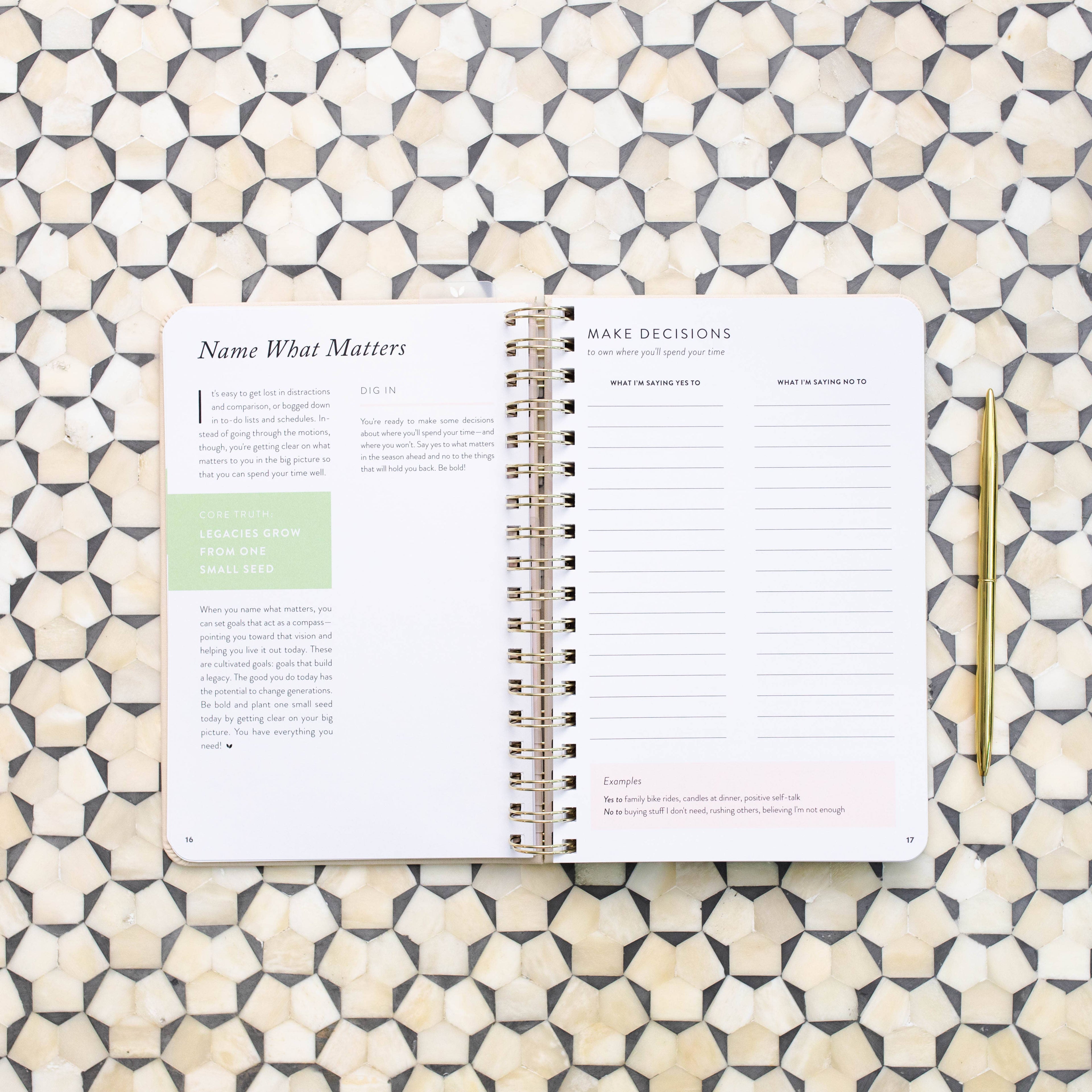 Fresh Start Daily Goal Planner | Natural Spiral | Undated