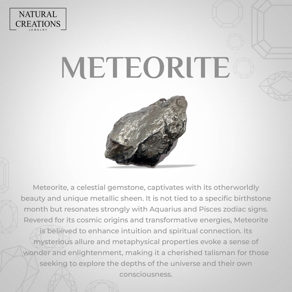 Natural Meteorite Stackable Rings for Women in 925 Silver