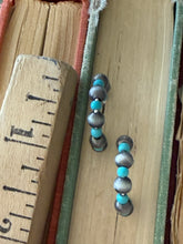 Load image into Gallery viewer, Navajo Turquoise Hoops
