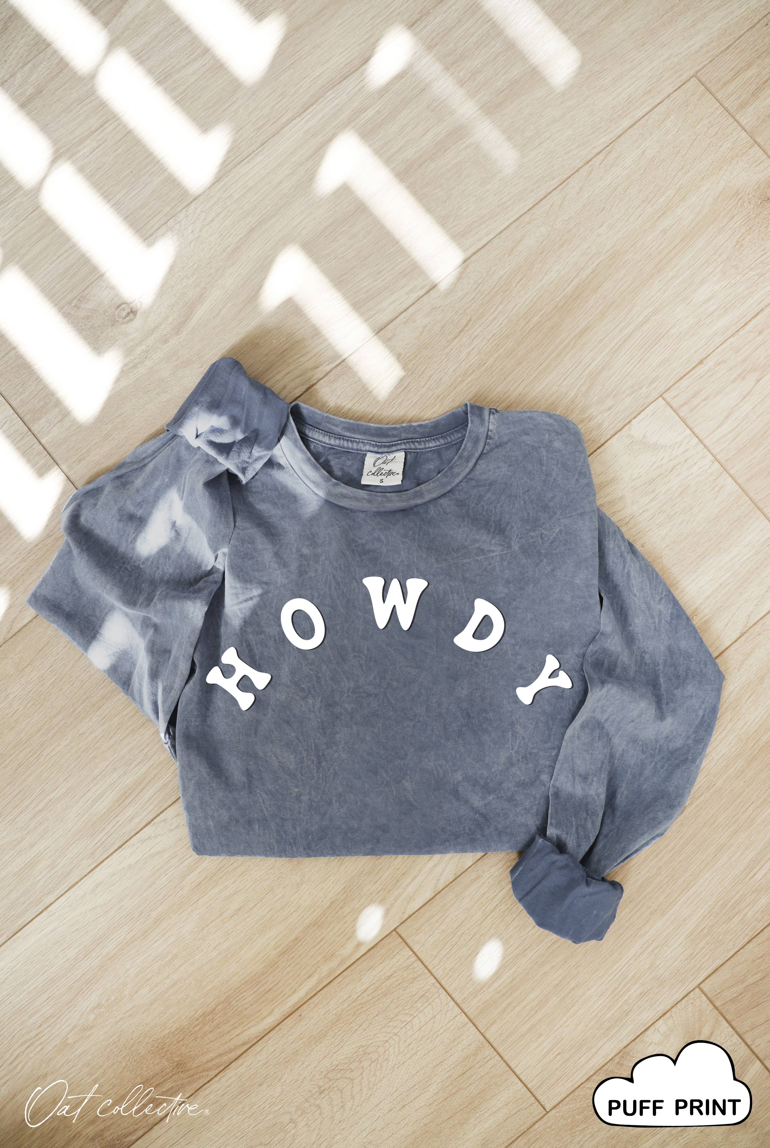 HOWDY Puff Mineral Washed Long Sleeve Graphic