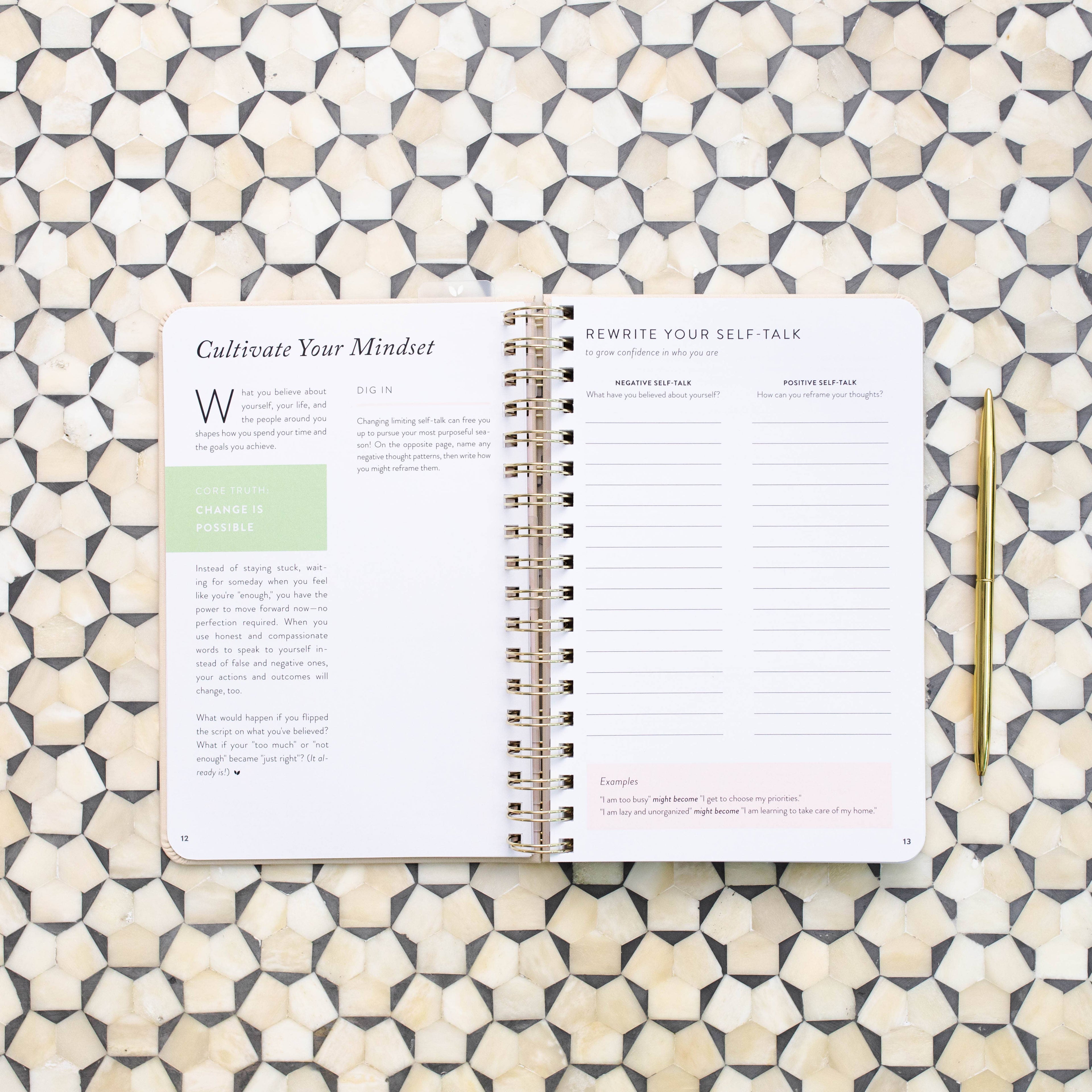 Fresh Start Daily Goal Planner | Natural Spiral | Undated