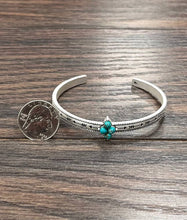 Load image into Gallery viewer, Pretty Lil’ Turquoise Cuff Bracelet
