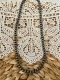 22 In 8mm silver Navajo pearl bead Necklace