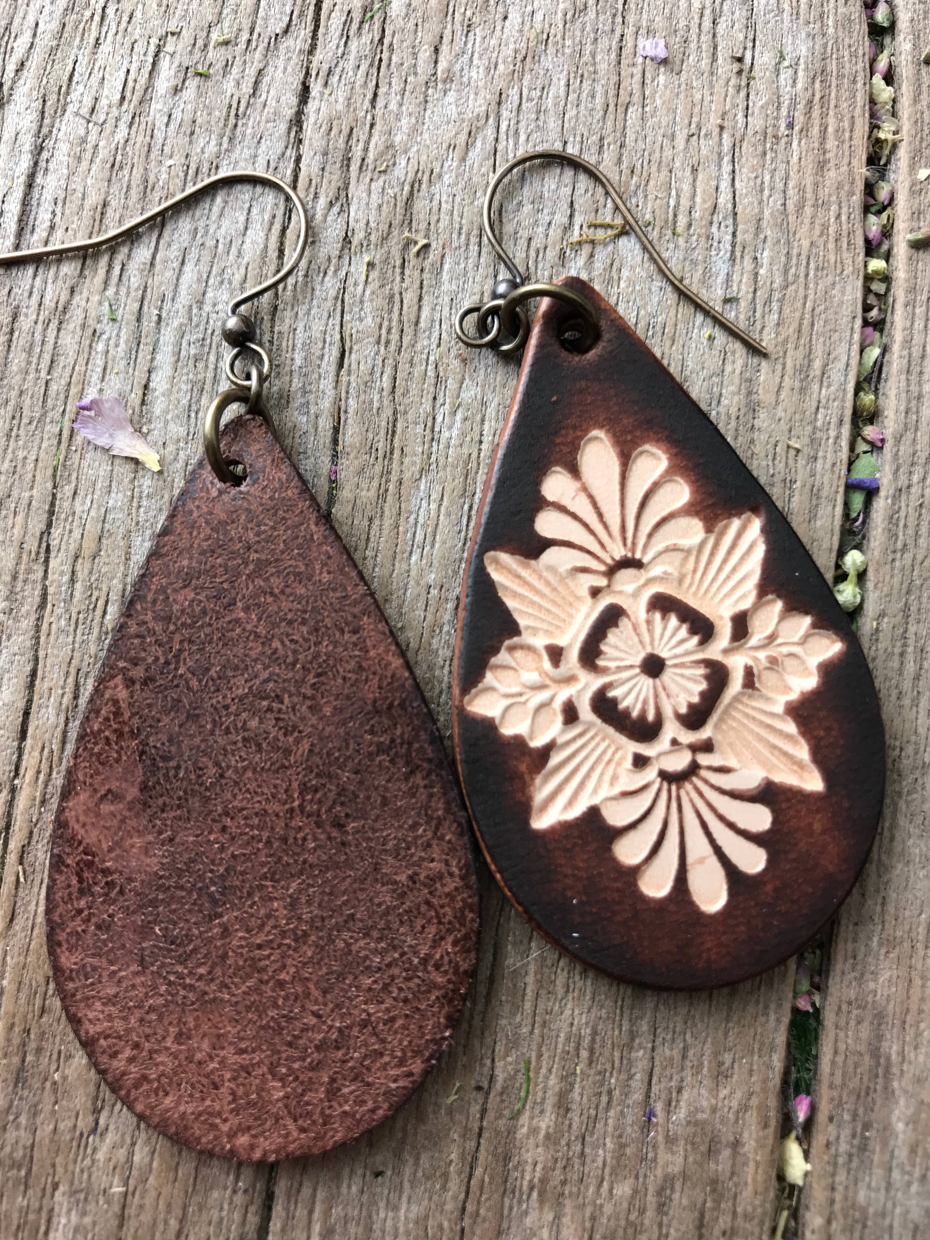 Things We Keep Leather Teardrop Earrings