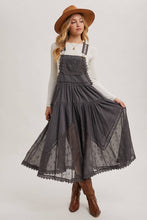 Load image into Gallery viewer, LACE EMBROIDERED TULLE BIB MAXI DRESS
