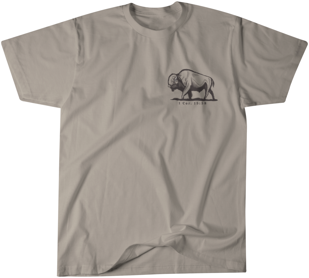 Be Strong and Steadfast Buffalo Christian Graphic Tee