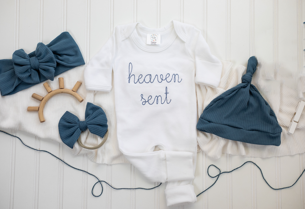 Heaven Sent Blue - Onesie Set