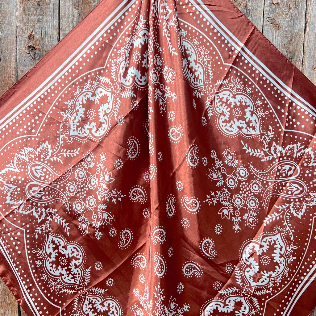 Copper Floral Paisley Wild Rag/Scarf