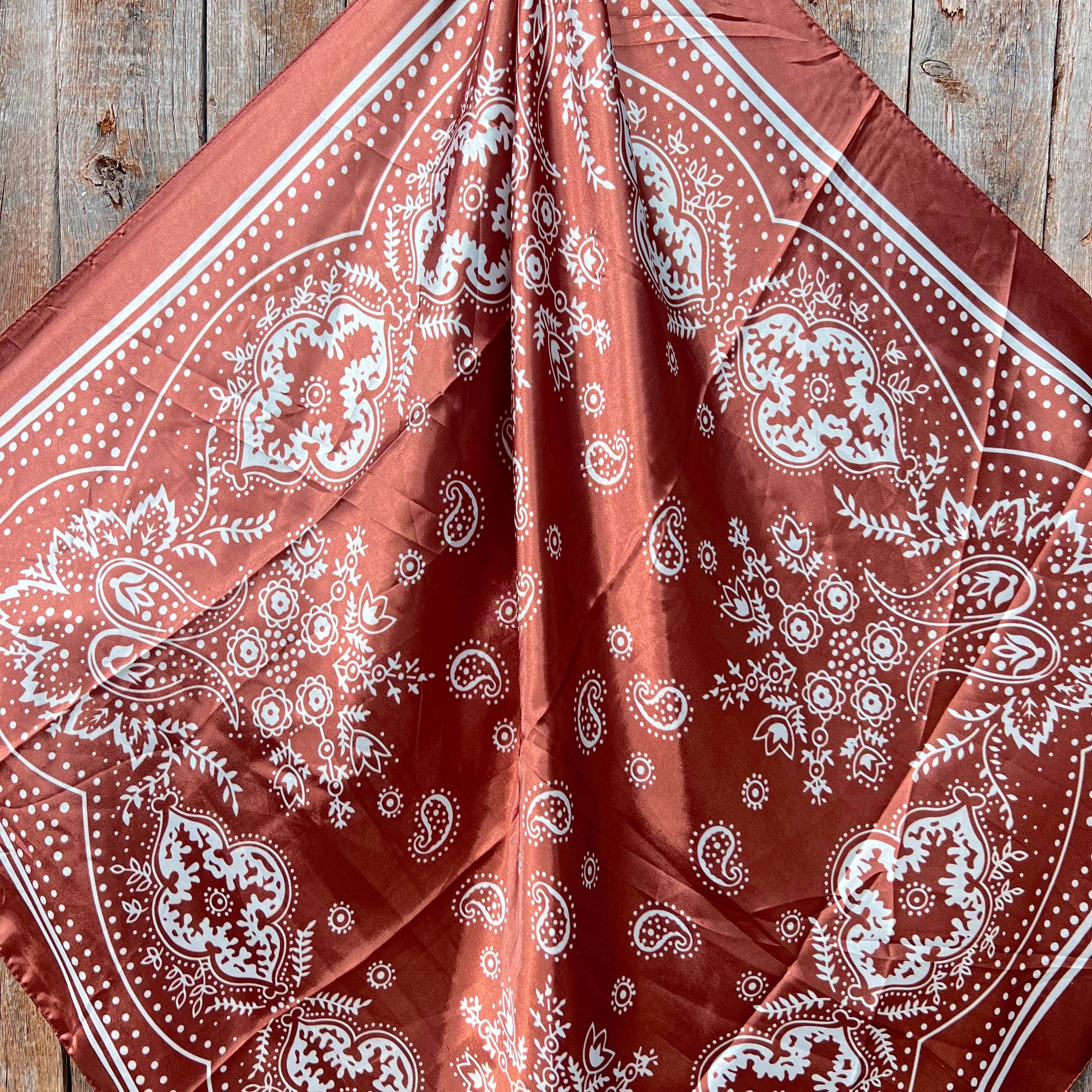 Copper Floral Paisley Wild Rag/Scarf