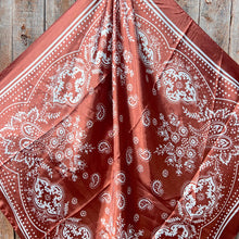 Load image into Gallery viewer, 35X35&quot;  Copper Floral Paisley Wild Rag/Scarf WR3381
