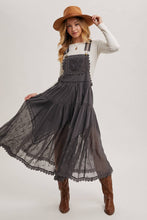 Load image into Gallery viewer, LACE EMBROIDERED TULLE BIB MAXI DRESS
