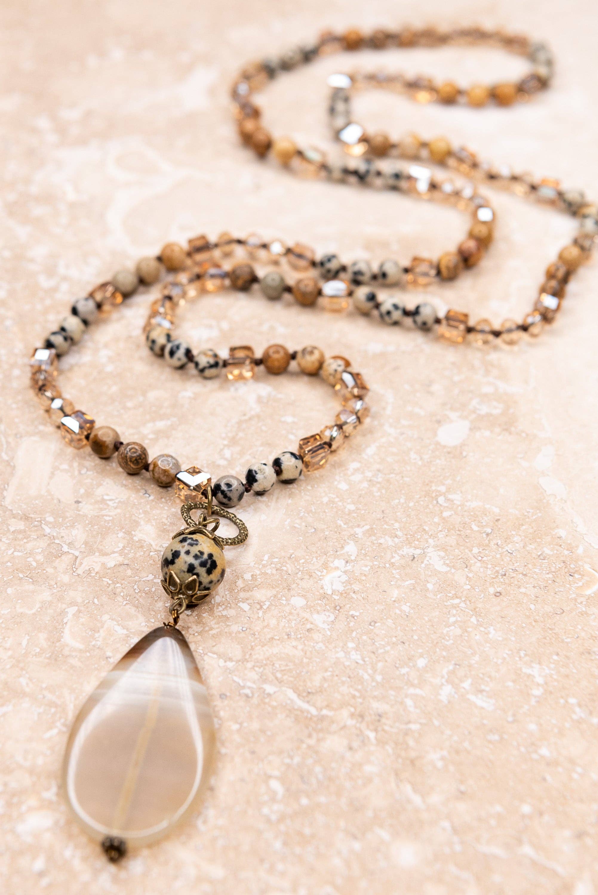 Debbie Necklace in Brown/Dalmation