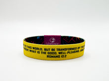 Load image into Gallery viewer, Neon Tech / Romans 12:2 Wristband
