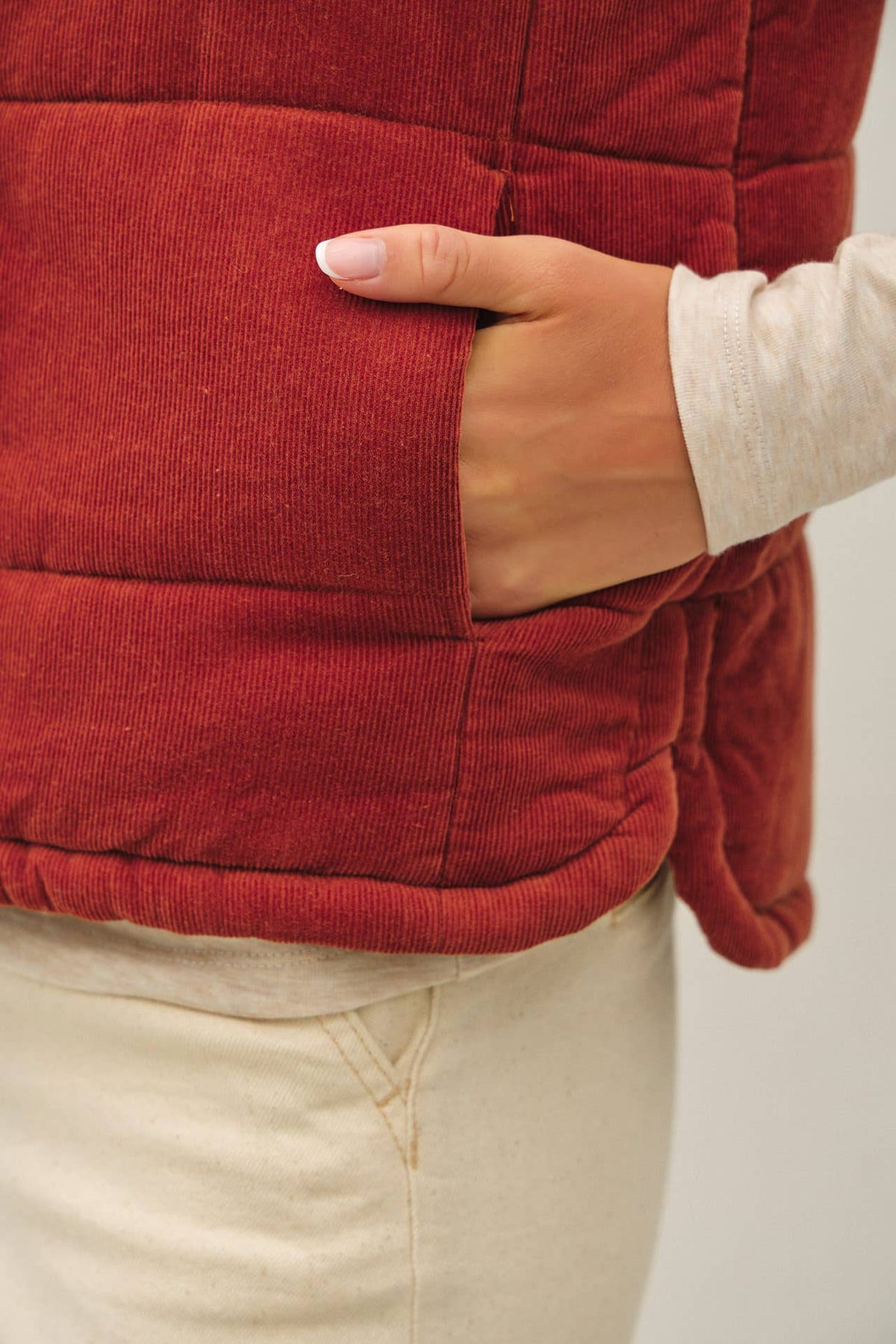 Penny For Your Thoughts-CORDUROY PUFFER VEST
