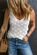 Load image into Gallery viewer, Beautiful Day Crochet V Neck Knit Tank
