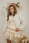 Chasing Summer Corduroy Collar Printed Jacket