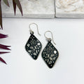 Handcrafted Silver Patina Black Vine Earrings